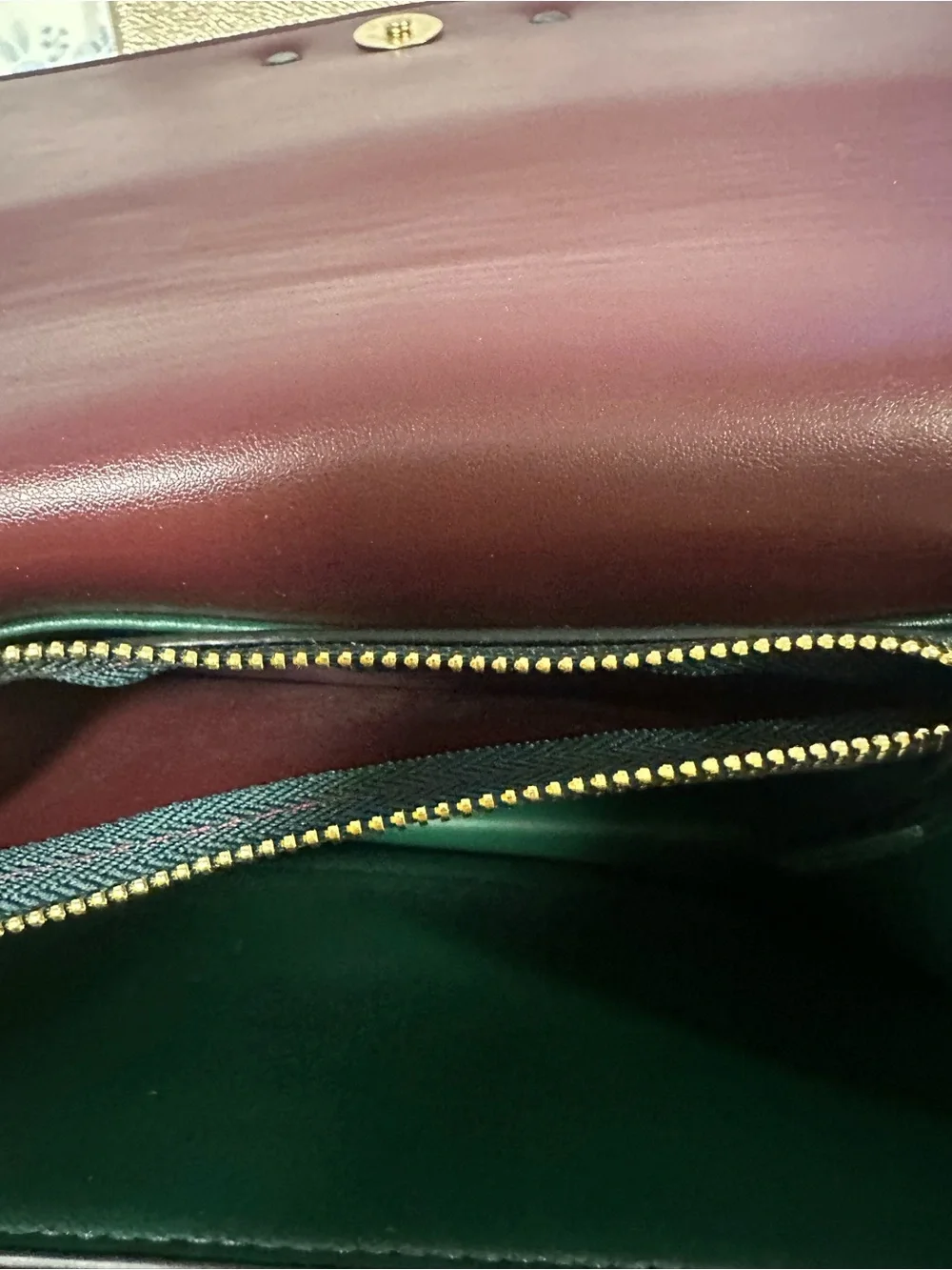 Tory Burch Burgundy Leather Shoulder Bag with Gold Chain